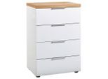 Xora Kommode, Weiß, Eiche, Kunststoff, 4 Schublade(n) Schubladen, 60x89x43 cm, Beimöbel erhältlich, Wohnzimmer, Kommoden & Sideboards, Kommoden