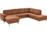 Wohnlandschaft DIE PLANBAR "PN-EM15047 U-Form, ohne Kopfstützen", parkett, B:309cm H:88cm T:235cm, Sofas, Wohnlandschaft, Echtleder, wahlweise mit Bettfunktion u. Stauraum