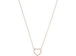 Kette mit Anhänger AMOR "Herz", rosa (roségoldfarben, weiß), Halsketten, Damen, Silber 925 (Sterlingsilber), L: 45 B: 1,4mm, mit Zirkonia (synth.), B:1,4mm