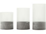 BRILLIANT Außen-Tischleuchte "Bougie", grau (grau weißmatt), 1, Ø 8cm H: 10cm, 3 Stk., Leuchten, LED-Kerzen 3er-Set, Timer, Höhe 10/12,5/15 cm, Ø 8 cm