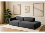 2-Sitzer HOME AFFAIRE "Noord mit Kedernaht, Breite 227 cm", grau (anthrazit), B:227cm H:71cm T:96cm, 100% Polyester, Sofas, Cord, Struktur, Webstoff, mit Wellenunterfederung, Massivholzrahmen