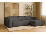 Ecksofa HOME AFFAIRE "Noord mit Kedernaht, Breite 281 cm, L-Form", grau (anthrazit), B:281cm H:71cm T:161cm, 100% PES, Sofas, Ecksofa, Cord, Struktur, Webstoff, mit Wellenunterfederung, Massivholzrahmen