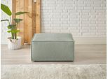 Hocker OTTO HOME "FINNLEY, Polsterhocker in Bouclé, Struktur fein u. Mega Cord verfügbar", grün (mintgrün), B:80cm H:42cm T:80cm, Bezugstoff aus 90% recyeltem Material ;Aqua Clean ;Gramatur 580g/qm +/- 5%, Hocker, Hocker, passend zum Loveseat der Serie Finnley