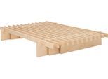 Bett TOJO "parallel", beige (natur), B:98cm H:25cm L:195cm, Betten, Bett, einfache Montage ohne Werkzeug, in verschiedenen Breiten