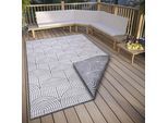 Outdoorteppich HANSE HOME "Pangli, Wendeteppich", silber, B:200cm H:5mm L:290cm, Polypropylen (PP), Teppiche, Outdoorteppich, In-& Outdoor, Teppich, Wetterfest, Balkon, Garten, Wohnzimmer, Modern