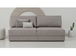 Schlafsofa OTTO HOME "Simonton 3-Sitzer, Breite 202 cm", braun (latte), B:202cm H:86cm T:102cm, 100% Polyester, Sofas, Schlafsofa, Liegefläche 202x146 cm, inkl. Bettkasten, weicher Struktur-Stoff