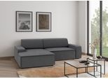 Ecksofa TRENDMANUFAKTUR "Graz, wahlweise mit Sitzvorschub und Bettkasten, L-Form, Breite 246 cm", grau (anthrazit), B:246cm H:73cm T:162cm, 100% Polyester, Sofas, Ecksofa, in Cord-, haustierfreundlichem LEO Struktur- oder LUMOS-3D-Bezug