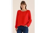 Langarmbluse CECIL, Damen, Gr. XXL (46), rot (pumpkin orange), Stoff, 100% Viskose, unifarben, normal normal, Rundhals, Bündchen, Blusen, aus softer Viskose