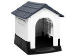 VidaXL Hundehütte aus Polypropylen grau 57 cm, 68 cm, 66 cm