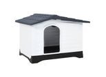 VidaXL Hundehütte aus Polypropylen grau 90 cm, 68 cm, 66 cm