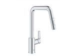 Grohe Start Küchenarmatur 30631000 chrom, hoher Auslauf, herausziehbare Dual Spülbrause