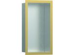hansgrohe XtraStoris Wandnische 56094990 30x15x10cm, mit Designrahmen, Edelstahl gebürstet, polished gold optic