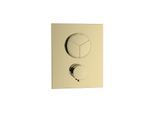 Herzbach Living PUSH square Fertigmontageset 30.803055.2.03 Unterputz-Thermostat, 3 Verbraucher, PVD-gold