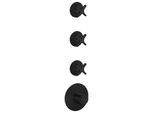 hansgrohe AXOR One Thermostatmodul 48713670 Unterputz, 3 Verbraucher, mit Kreuzgriff, schwarz matt
