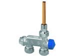 Heimeier E-Z-Ventil-Einrohrsystem 3876-02.000 Durchgang, DN 15, Bauschutzkappe blau, Rotguss vernickelt