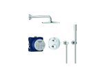 Grohe Grohtherm UP-Duschsystem 34732000 chrom, mit Unterputz-Thermostat, Brausearm 28,6cm