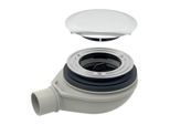 Geberit d90 Duschwannenablauf 150582211 hochglanz-verchromt, mit Ablaufdeckel, Sperrwasserhöhe 30mm, Abgang aus PP