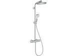 hansgrohe Crometta S 240 Showerpipe mit Thermostat 27268000 chrome, 1jet, EcoSmart, 9 l / min, Ø 24 cm