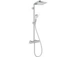 hansgrohe Crometta E Showerpipe 240 1jet 27281000 mit Thermostat, mit EcoSmart 9 l/min, chrom