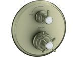 hansgrohe Axor Montreux Fertigmontageset 16800820 Unterputz-Thermostat, mit Absperrventil, Kreuzgriff, brushed Nickel