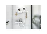 hansgrohe WallStoris Handbrause Set 24250700 3jet EcoSmart Activation, Thermostat, mit Brausestange, Accessoireset, Mattweiß