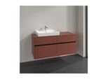 Villeroy und Boch Collaro Waschtischunterschrank C082B0AH 120x54,8x50cm, Waschtisch links, LED-Beleuchtung 8,8 W, wine red