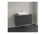 Villeroy und Boch Collaro Waschtischunterschrank C019B0VR 100x54,8x50cm, Waschtisch mittig, LED-Beleuchtung 7,3 W, graphite