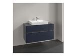 Villeroy und Boch Collaro Waschtischunterschrank C019B0VQ 100x54,8x50cm, Waschtisch mittig, LED-Beleuchtung 7,3 W, marine blue