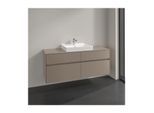 Villeroy und Boch Collaro Waschtischunterschrank C087B0VM 120x54,8x50cm, Waschtisch mittig, LED-Beleuchtung 8,8 W, taupe