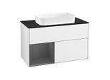 Villeroy und Boch Finion Waschtischunterschrank F652GKGF 100x60,3x50,1cm, Regal links Anthracite matt, Glossy white lacquer