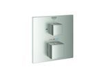 Grohe Grohtherm Cube Fertigmontageset 24155DC0 supersteel, UP-Wannen-Thermostat mit 2-Wege-Umstellung