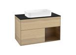 Villeroy und Boch Finion Waschtischunterschrank G662GNPC 100x60,3x50,1cm, Regal rechts Walnut veneer, Oak Veneer