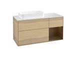 Villeroy und Boch Finion Waschtischunterschrank F691GNPC 120x60,3x50,1cm, Regal rechts Walnut veneer, Oak Veneer