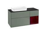 Villeroy und Boch Finion Waschtischunterschrank G692HBGM 120x60,3x50,1cm, Regal rechts Peony, Olive Matt Lacquer