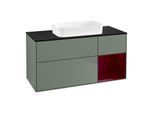 Villeroy und Boch Finion Waschtischunterschrank G712HBGM 120x60,3x50,1cm, Regal rechts Peony, Olive Matt Lacquer