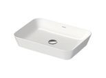 Duravit Cape Cod Aufsatz-Waschtisch 23475526001 55x40cm, ohne Hahnloch, Überlauf, Hahnlochbank, Weiß/Weiß Seidenmatt WonderGliss