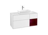 Villeroy und Boch Finion Waschtischunterschrank G831HBGF 120cm, Abdeckplatte white matt, Emotion, Regale Peony matt lacquer, Glossy white lacquer