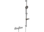 Hansa HANSAPRISMA Duschsystem 48130431 mit Thermostat, Wandmontage, 970mm, chrom