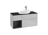 Villeroy und Boch Finion Waschtischunterschrank G942HGGJ 120cm, Abdeckplatte black matt, Emotion, Regale Midnight matt lacquer, Light grey matt