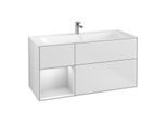 Villeroy und Boch Finion Waschtischunterschrank F060MTMT 119,6x59,1cm, Regal links White matt lacquer, White matt lacquer