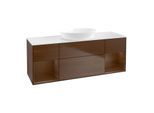 Villeroy und Boch Finion Waschtischunterschrank FD01GNGN 120cm, Abdeckplatte white matt, Regale Walnut Veneer, Walnut veneer