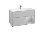 Villeroy und Boch Finion Waschtischunterschrank G040GJGJ 99,6x59,1cm, Emotion, Regal rechts Light grey matt, Light grey matt