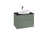 Villeroy und Boch Finion Waschtischunterschrank G75200GM 80x60,3cm, Emotion, Abdeckplatte black matt, Olive Matt Lacquer