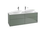 Villeroy und Boch Finion Waschtischunterschrank F96100GM 160x60,3cm, Abdeckplatte white matt, Olive Matt Lacquer