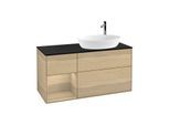 Villeroy und Boch Finion Waschtischunterschrank F922PCPC 120cm, Abdeckplatte black matt, Regale Oak Veneer, Oak Veneer