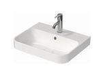 Duravit Happy D.2 Aufsatz-Waschtisch 2360500060 50x40cm, geschliffen, ohne Hahnloch, mit Überlauf, Hahnlochbank, weiß