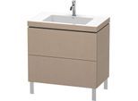 Duravit L-Cube Waschtisch-Unterschrank LC6937O7575 80 x 48 cm, 1 Hahnloch, leinen, 2 Auszüge, bodenstehend