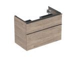 Geberit iCon Waschtisch-Unterschrank 502305JR1 88,8x61,5x47,6cm, 2 Schubladen, nussbaum/Griff lava matt