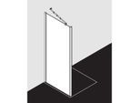 Kermi Filia XP Seitenwand FXUWD07518VAK 75x185cm, silber hochglanz, ESG klar, auf Duschwanne