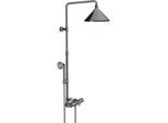 hansgrohe Axor Showerpipe 26020330 mit Thermostat, Kopfbrause 240 2jet, polished black chrome